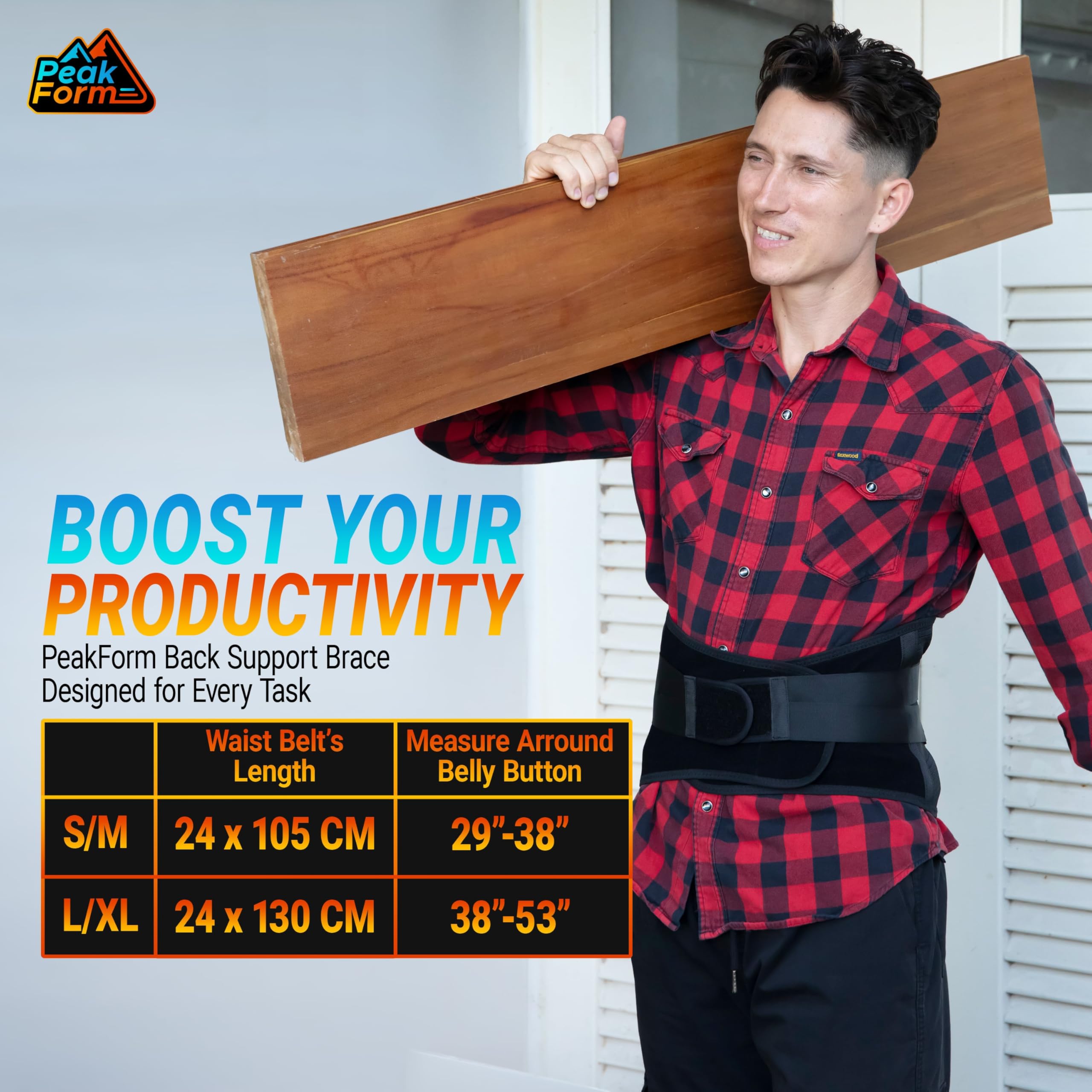 Back Support Brace with Hot Cold Therapy - PeakForm